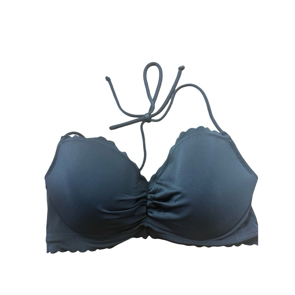 Victoria Secrets size small ruffle halter black‎ bikini top